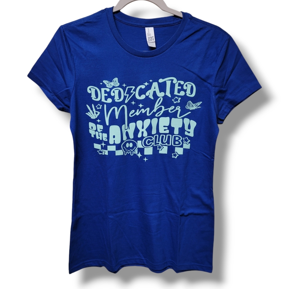 Dedicated Member of the Anxity Club tee, junior small / adult XS